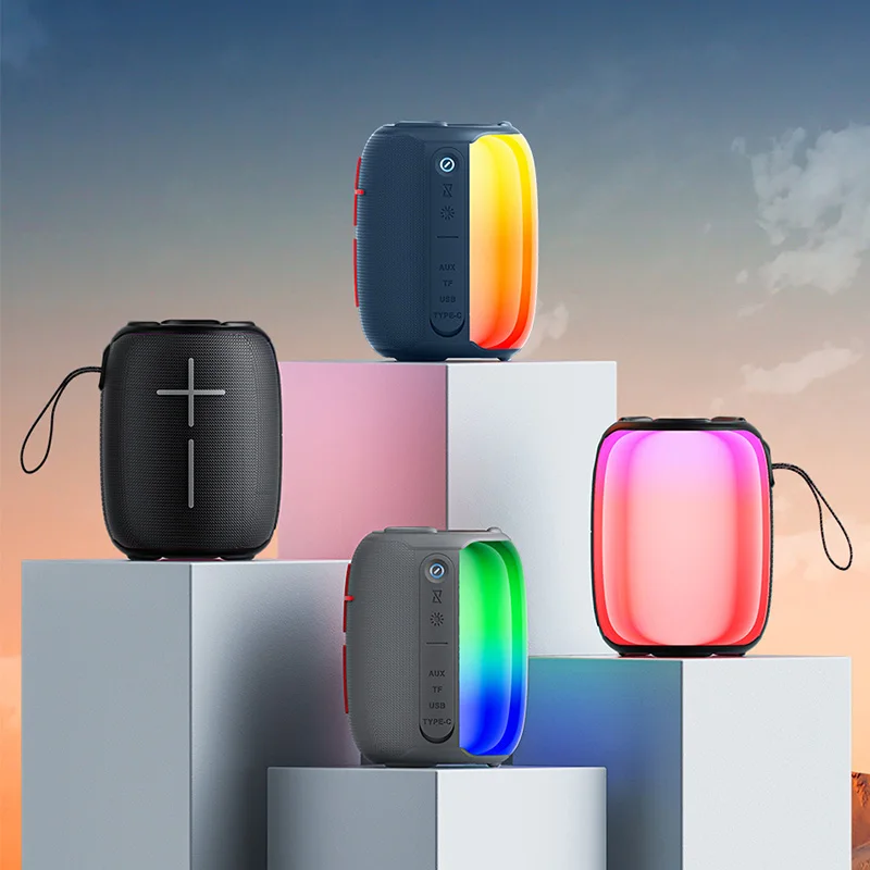 

Awei Bluetooth 5.3 Speaker Portable TWS Hifi Wireless Speaker USB Outdoor Mini Loudspeaker Music RGB Light Playback