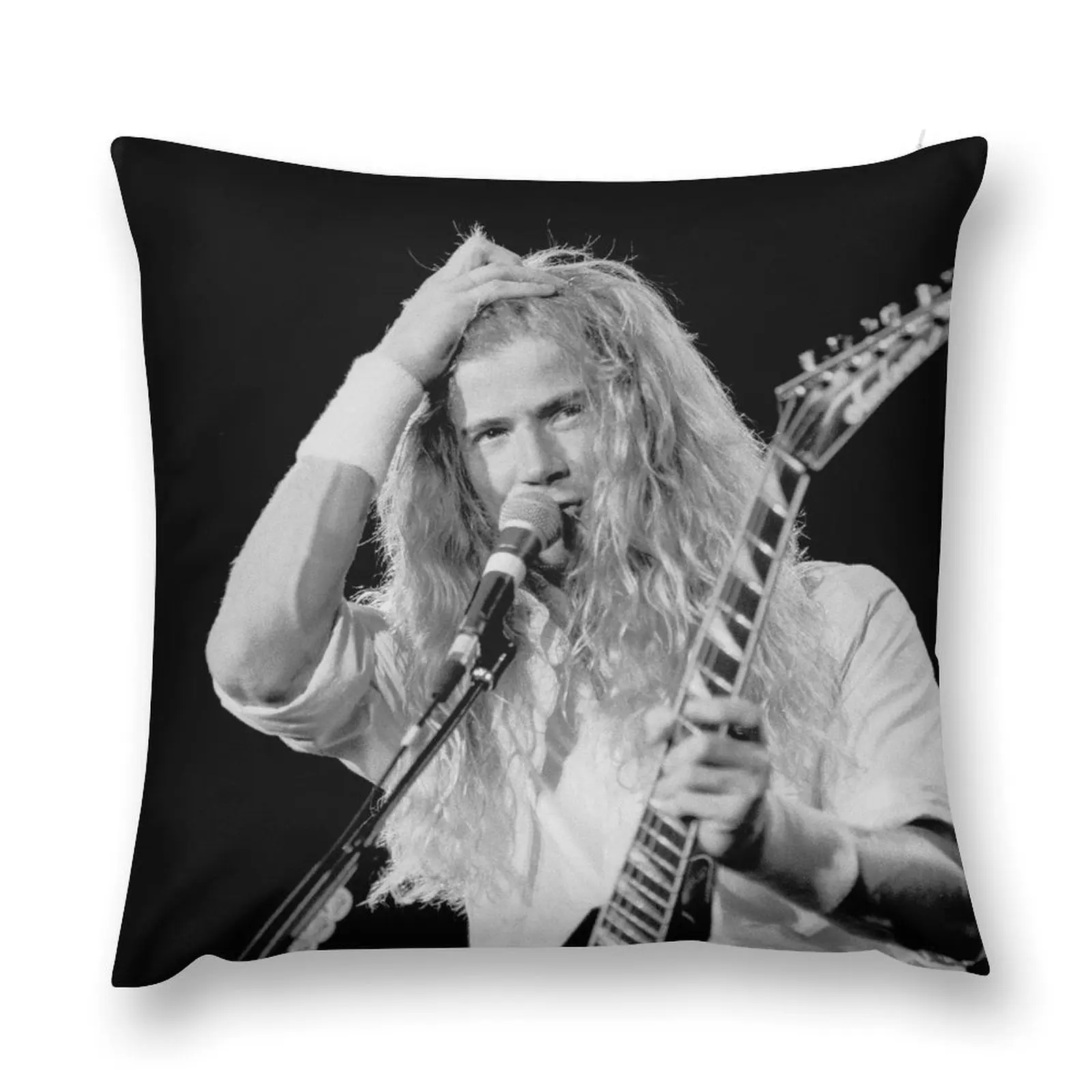 

Dave Mustaine - BW Photograph Throw Pillow Sofa Covers For Living Room Christmas Pillowcase pillow