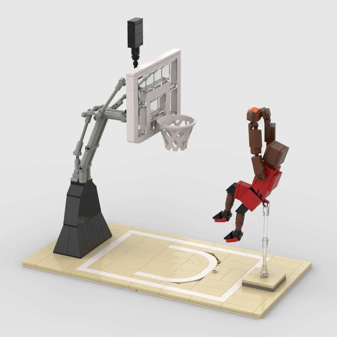 MOC Baustein Basketballplatz All-Star Kombination Kinder Dekorative Spielzeugbausteine Set für Spielzimmerdekoration – Detail 4