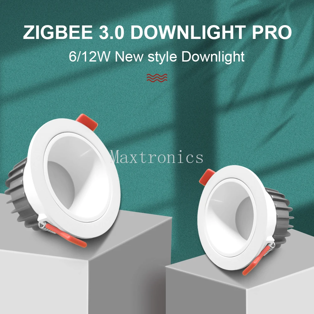 NEW 6W/12W Zigbee 3.0 RGBCCT LED Downlight Pro GL-D-006P/007P Waterproof Rating IP54 Work With Tuya APP/Voice/RF Remote Control