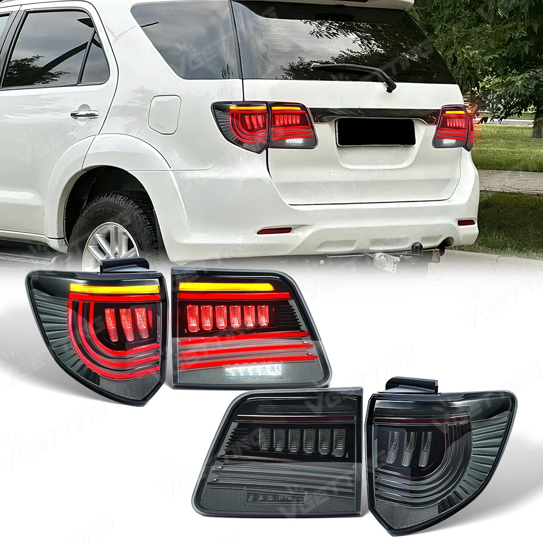 LED Rear Tail Light For Toyota Fortuner 2012 2013 2014 2015 Turn Signal Brake Reverse Driving Light Start-Up Animation Taillamp