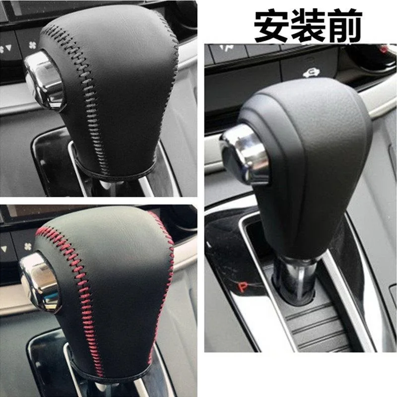 Genuine Leather Gear Shift Knob Cover Gear Gaiter Shift Lever Boot For Honda CR-V 2015-2016