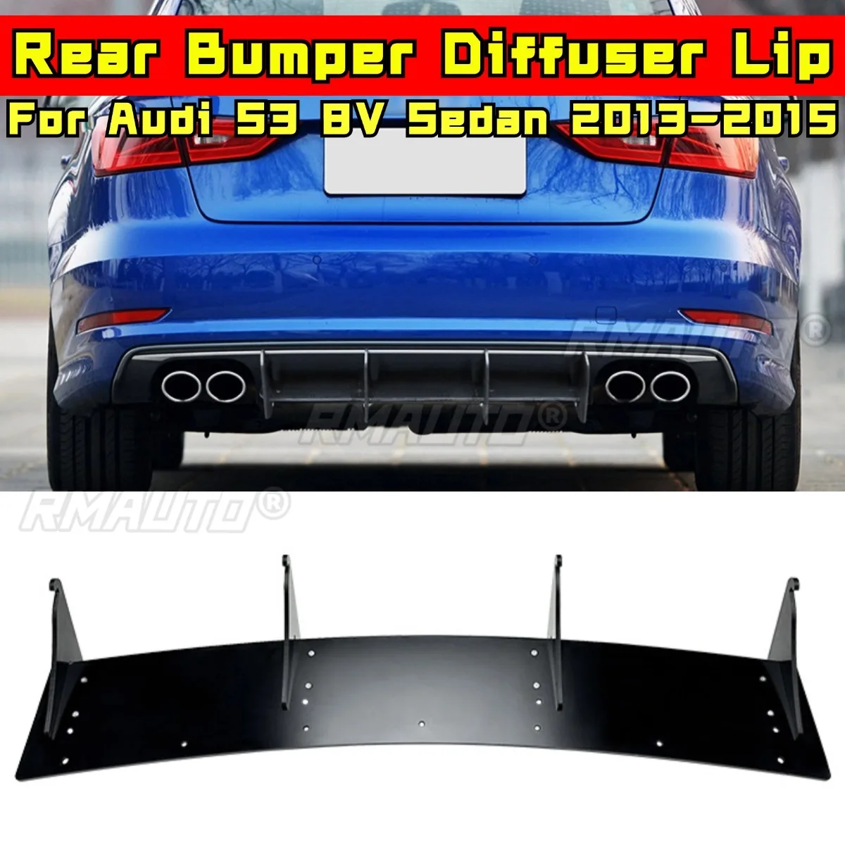 

Для Audi S3 8V Sedan 2013-2015 задний бампер диффузор сплиттер спойлер задний бампер защита губ фартук автомобильные аксессуары