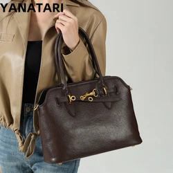 YANATARI Genuine Leather Woman Bag Shoulder Bag Handbags Ladies Crossbody Bags Luxury Designer Minimalism Bag Cattle Leather