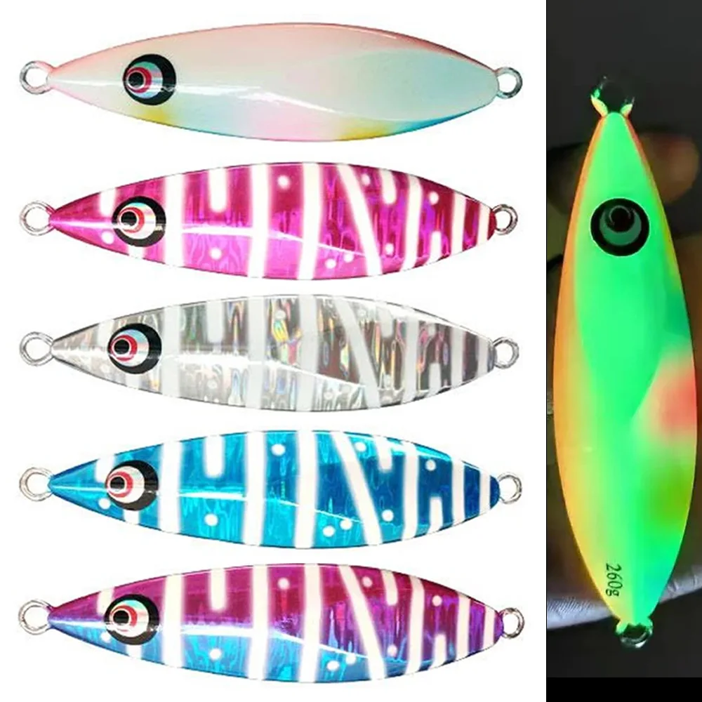 

Luminous Slow Pitch Jig Saltwater 150g/200g/260g Angler Baits - Metal Jig Pesca Lure Boat Sea Fishing Jigging Anglers Baits