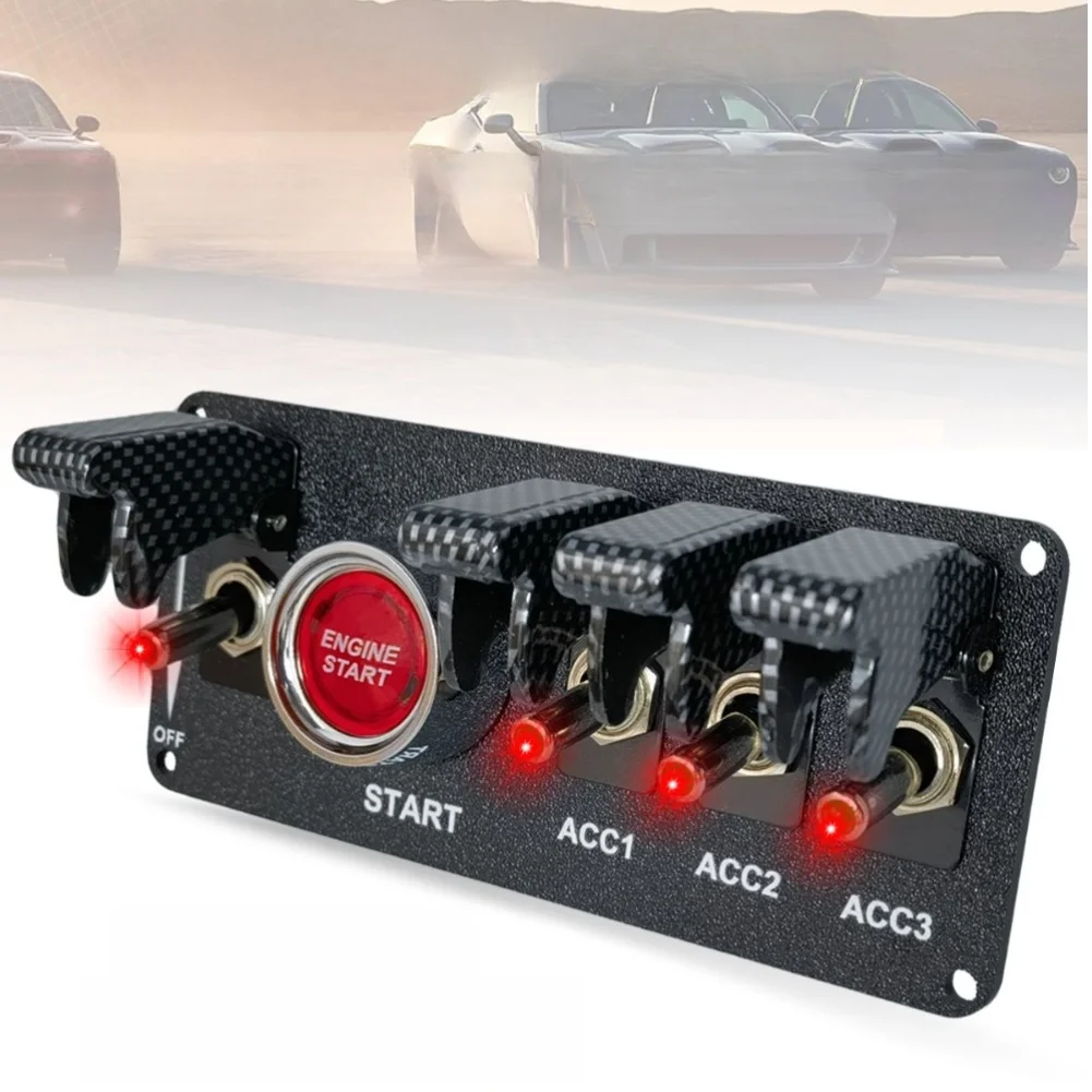 

Racing Car Ignition Switch Panel Engine Start Stop Ignition Push Button Switch Panel Automotive Interior Accessories Replacement