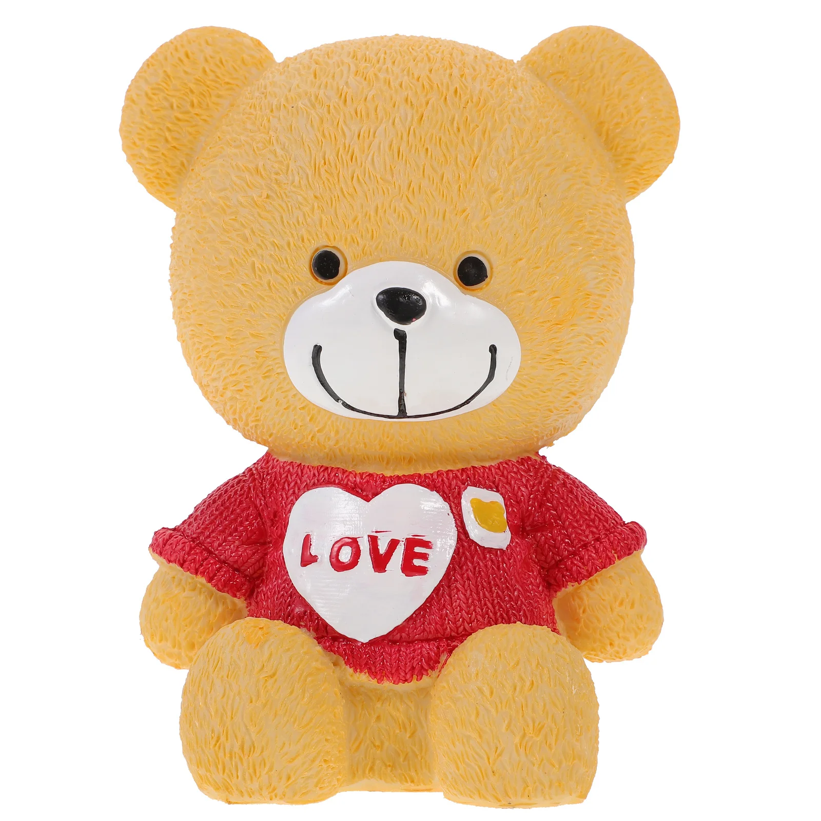 

Cute Bear Shaped Piggy Bank Sturdy Resin Material Safe Smooth Durable Stable Birthday Christmas Gift Exquisite Craft Fine Detail