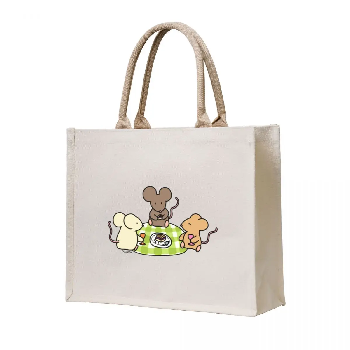 

mice having a picnic Tote Bag shopping cart bags supermarket folding bag Gift bag Woman shopper