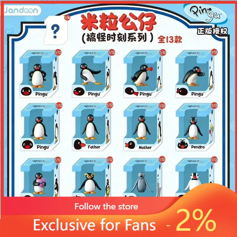 

Original Pingu Silly Moment Series Blind Box Mini Figure Collectible Desktop Ornament Display Pack Toy Set Girl Boys Gift