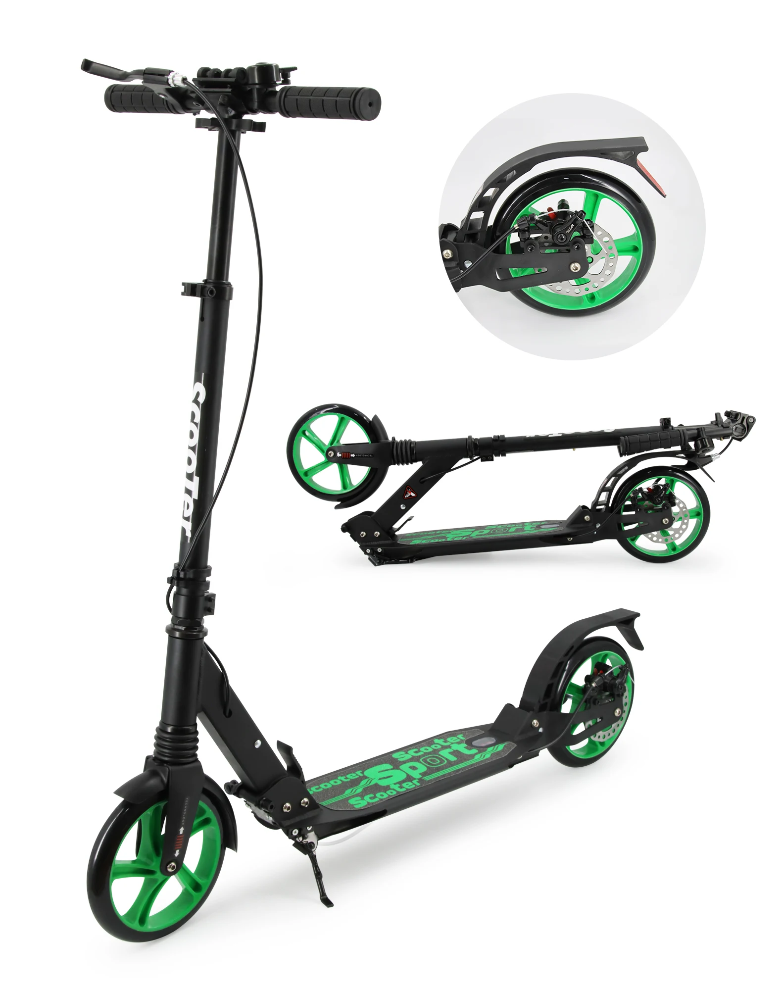 

STLF Foldable Adult Push Scooter Big 200mm Wheels Kick Scooters with Carry Strap for Adults foot scooter