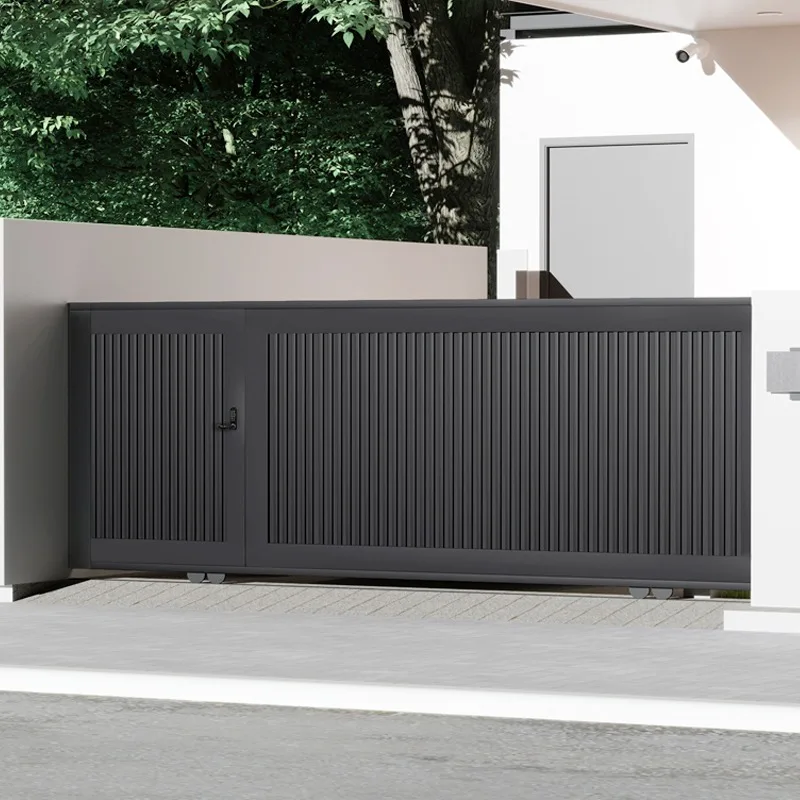 

Aluminum Alloy Courtyard Door Outdoor Double Opening Iron Art Villa Electric Sliding Garden Entrance For Rural Residence