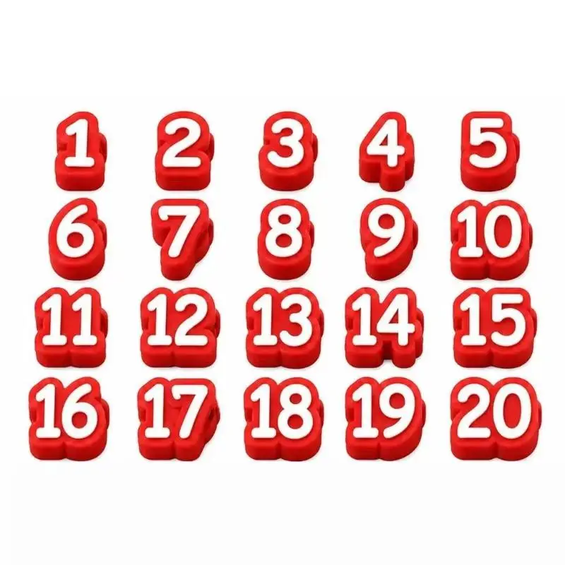 31BA Numbered Brush Toppers,20/30 PCS, Reusable Classroom Pencil Labels, Number Brush Toppers for Classroom Organization and