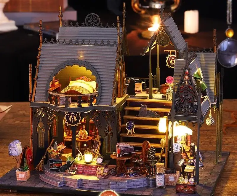 Holo Magic City Handmade Hut Assembled Small House DIY Model Scene Unzipped Toy Creative Birthday Gift Female Male