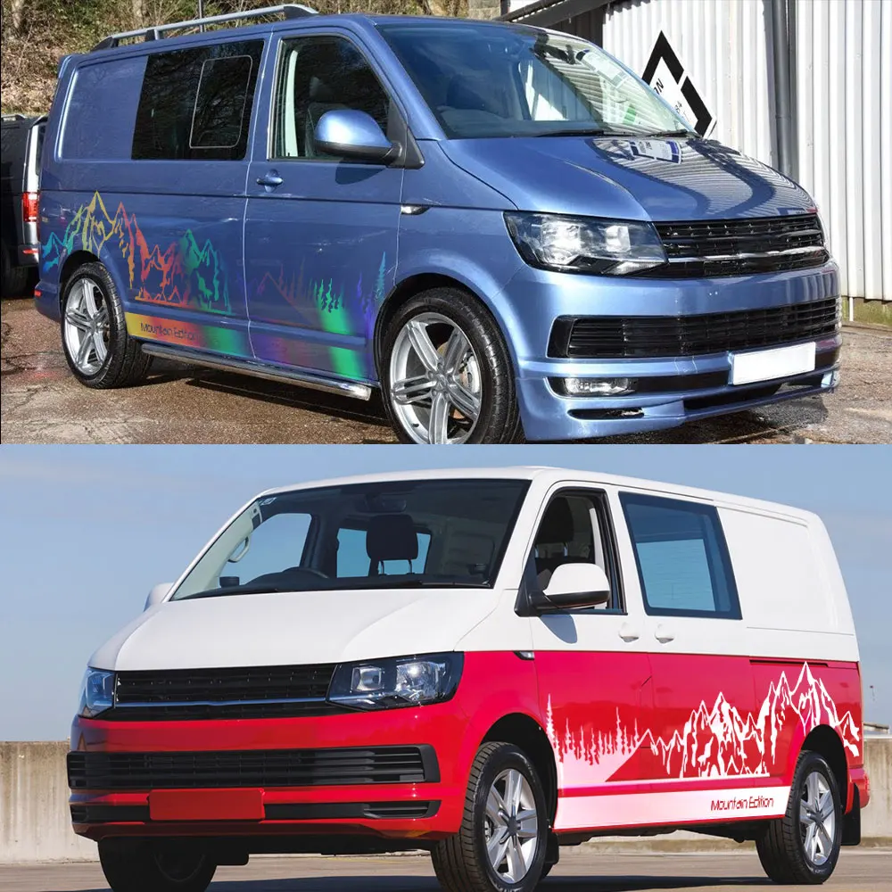 4 قطعة/الوحدة ملصقات السيارات ل Volkswagen VW Transporter T4 T5 T6 Multivan Caravelle شاحنة التخييم متنقل لتقوم بها بنفسك الشارات اكسسوارات