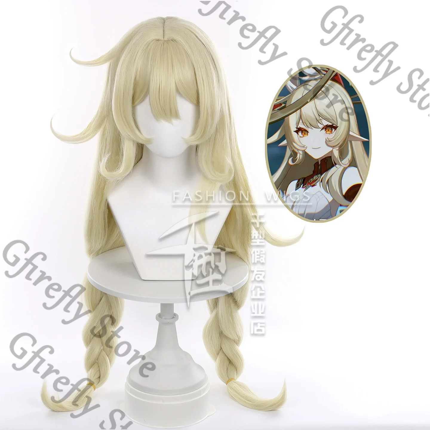 

Genshin Impact Alice Wig Cosplay Periwig Long Hair Costumes Props Simulated Scalp Anime Comic-con Hairpiece High Quality