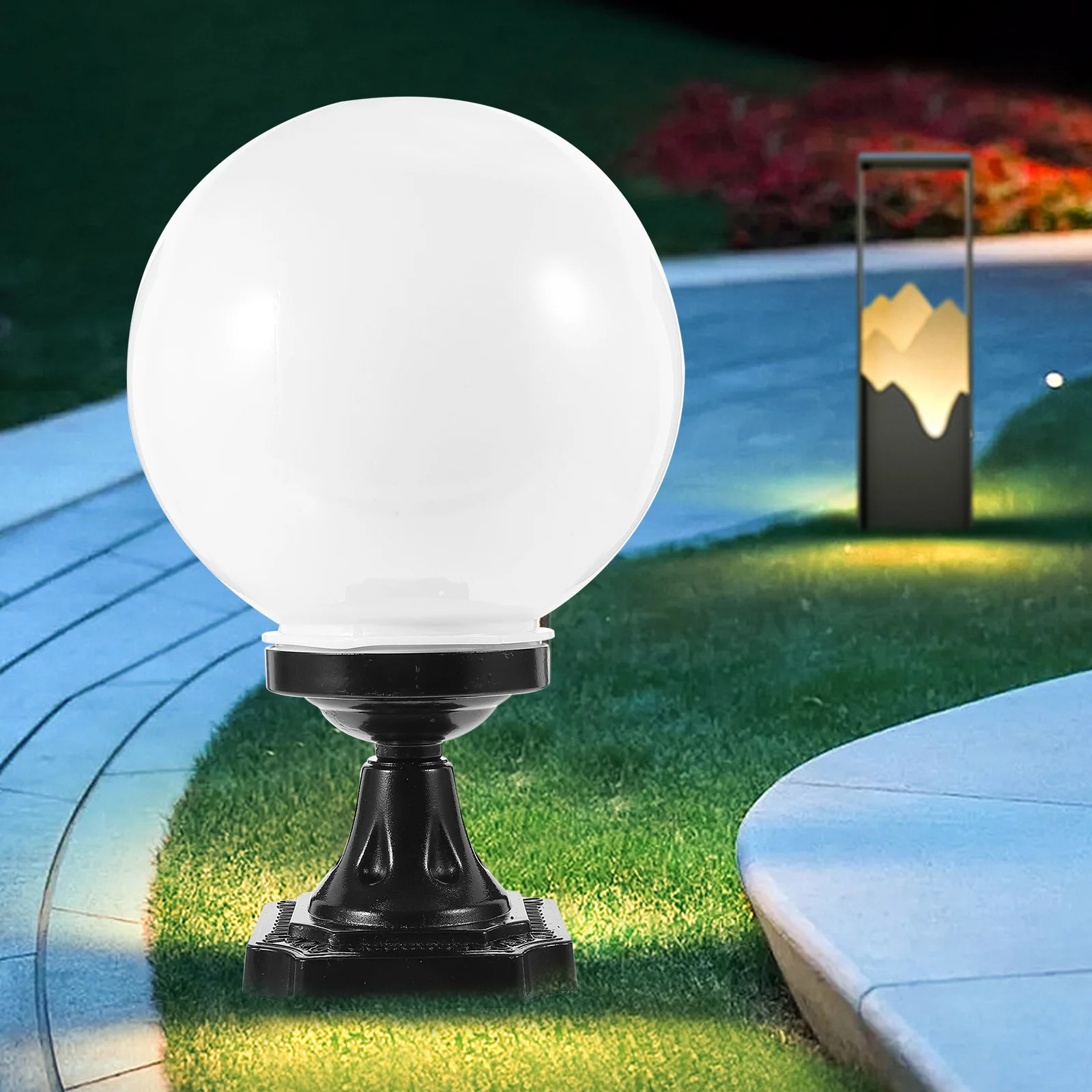 Garden Globe Lampshade Post Mount Shades Light Acrylic Patio Replacement Fixture Floor Earth