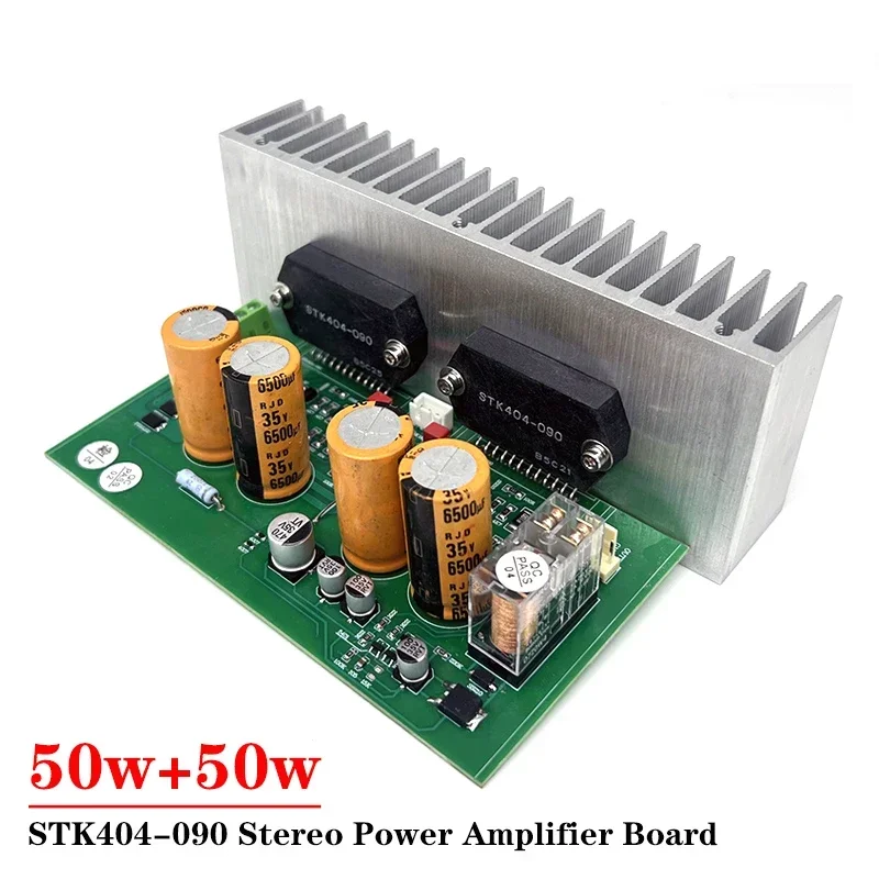 50w*2 STK404-090 2-channel Stereo Amplifier Board High Power Sound Warm AC Dual 22-35v HIFI  Audio Amplifier Board