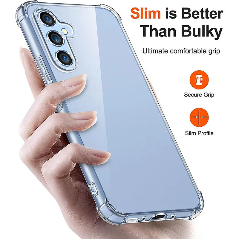 Shockproof Clear Silicone Case For Samsung Galaxy A21 A21S A31 A41 A51 A71 A81 A91 A12 A22 A32 A42 A52 A72 A13 A23 A33 A53 A73