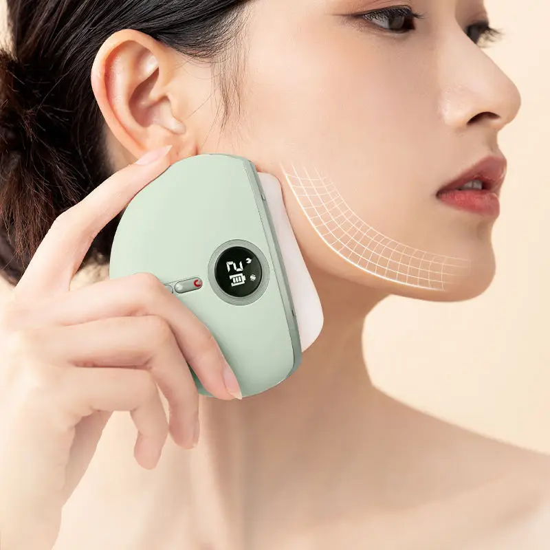 

Electric Guasha Massager Hot Compress Face Massager Jade Heating Vibration Scraping Neck Face Skin Lifting Removal Wrinkle Tool