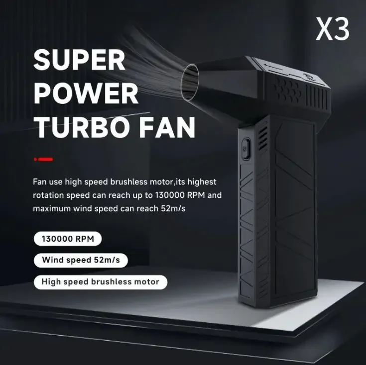 130,000 to High Speed Brushless Motor Handheld Charging Outdoor Fan