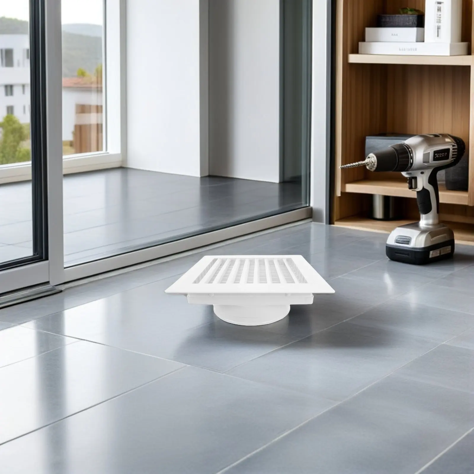 Square ABS Ceiling Air Vent Cover – Double Louver Design for Quiet AC Ventilation