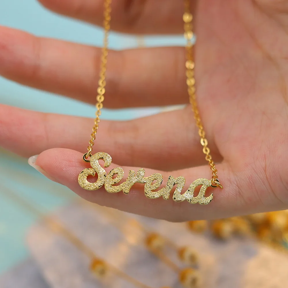 

2023 Gold Plated Custom S925 Silver Name Necklace For Women Personalize Nameplated Best Friends Gifts Party Jewelry