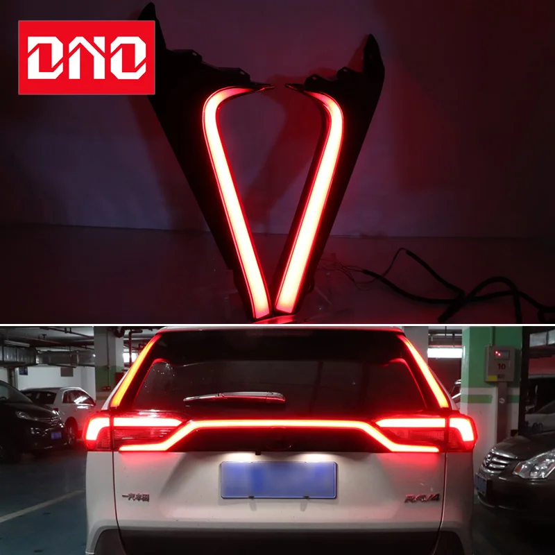 Car LED Rear Bumper Lamps For Toyota RAV4 2019 2020 Brake Light Turn Signal Backup Reflector Lamp Taillights Fog lamps