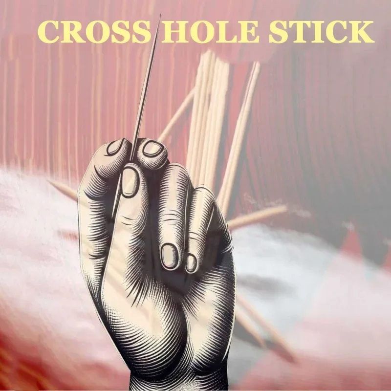 Cross Hole Stick Close Up Magic Tricks Illusions Visual Magic Effect Props Magician Stick Jumping in Hole Street Mentalism Funny