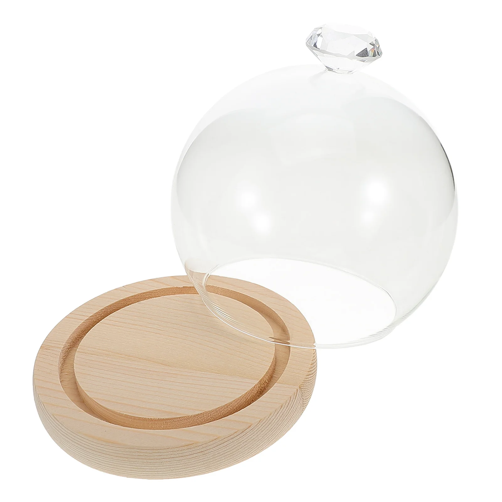 

1 set Dome Cloche With Base For Diy Projects Clear Display Globe Preserved Flower Glass Dome Glass Display Base Decorative Globe