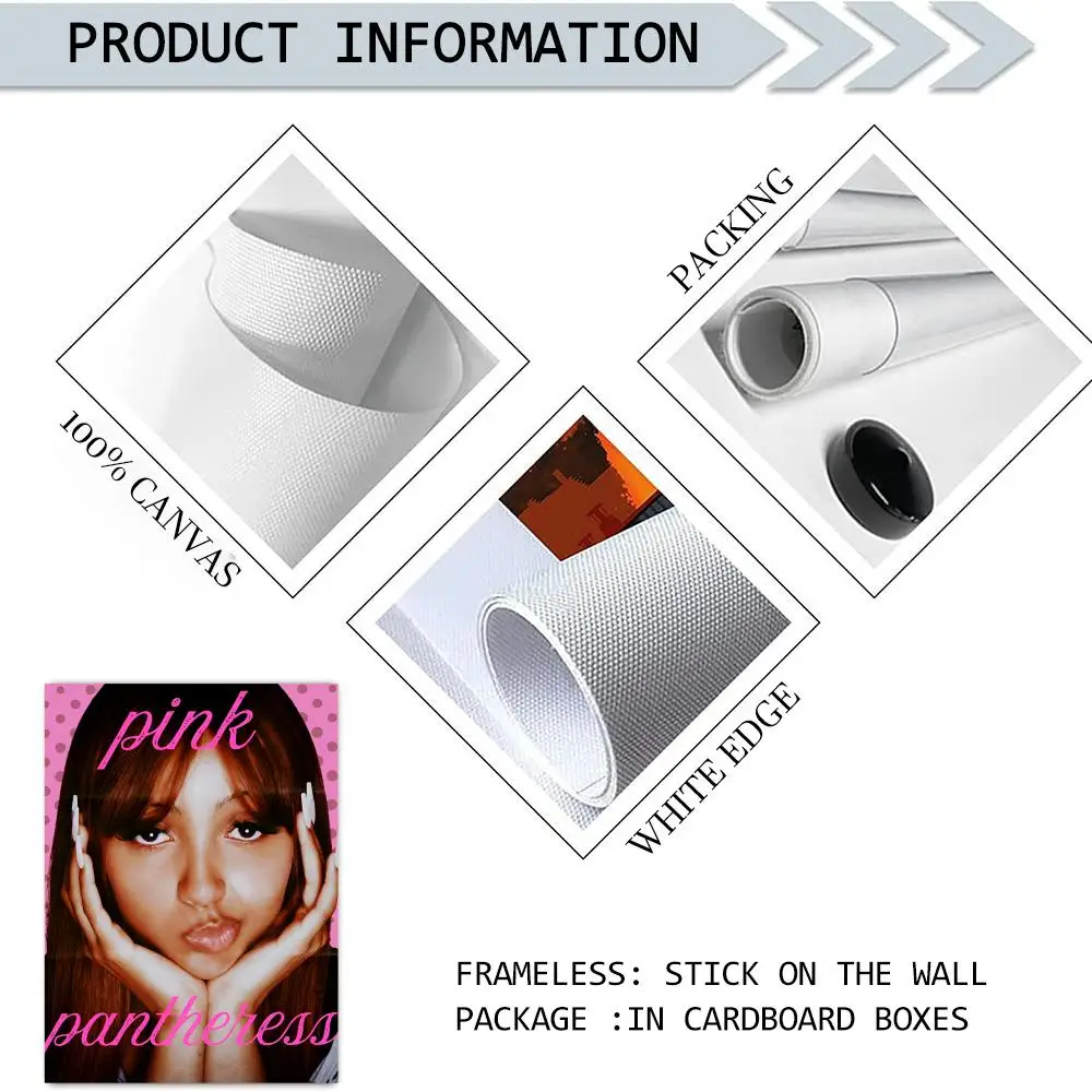 P_PinkpanthereSS ألبوم اللوحة الخط قماش الكتان ملصق جدار يطبع لغرفة المعيشة غرفة نوم مكتب ديكور المنزل
