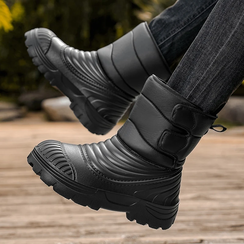 New men's winter snow boots thickened waterproof windproof warm boots comfortable outdoor mountaineering men's boots plus size view 5