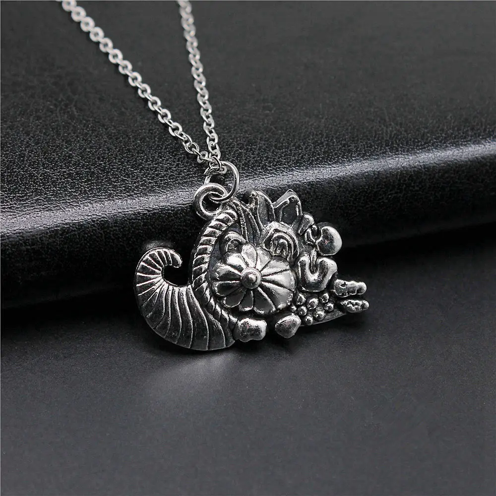 1pcs Cornucopia Necklace Couple Pendants Jewelry And Accessories Cute Chain Length 40+5cm