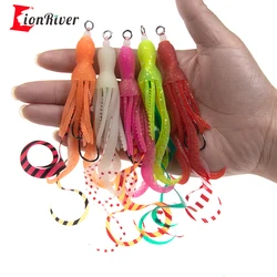 Soft Silicone Squid Skirt Lure Slow Jigging Assist Hook Luminous Trolling Jig Bait Saltwater Fishing Lure Baits Accessories