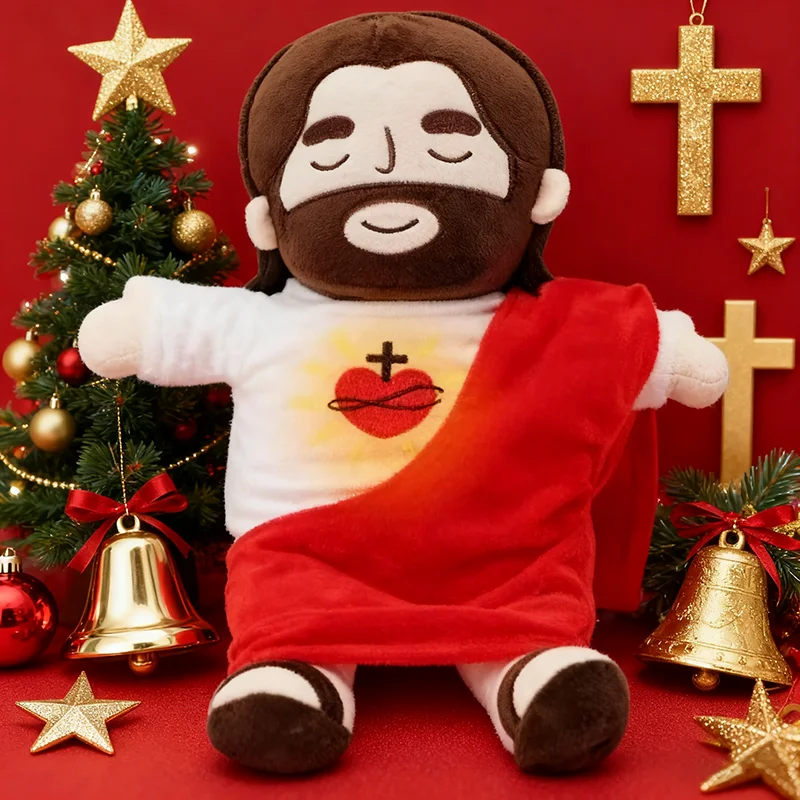 

Рождественская плюшевая кукла с изображением Иисуса, мягкая успокаивающая музыкальная лампа для маленьких детей, успокаивающий компаньон для сна, пасхальные рождественские подарки