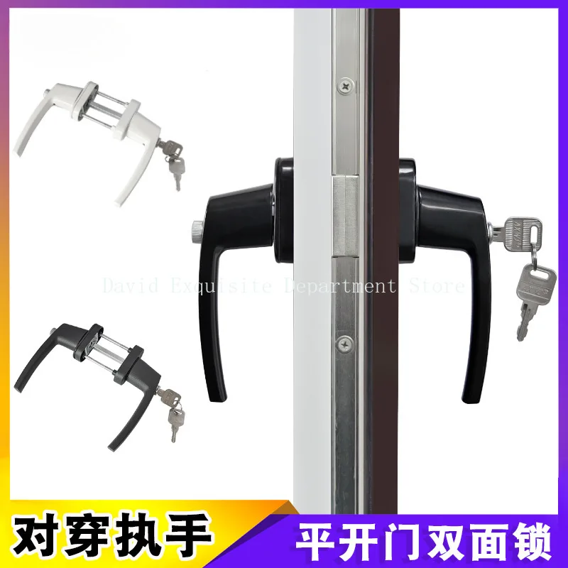 Two-end Lever Lock Solid Thickened Crank Handle with Keys Full solid thickened door handle with key to wear hand for Door Window