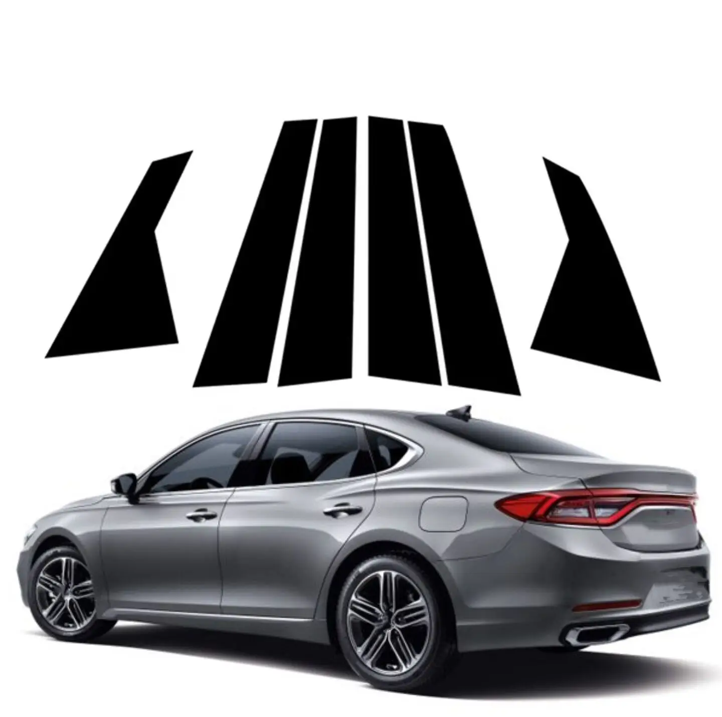 6Pcs Glossy Black Pillar Posts Fit For Hyundai Azera/Grandeur(IG)2018 2019 2020 2021 Window Trim Door Decal Sticker Cover Kit