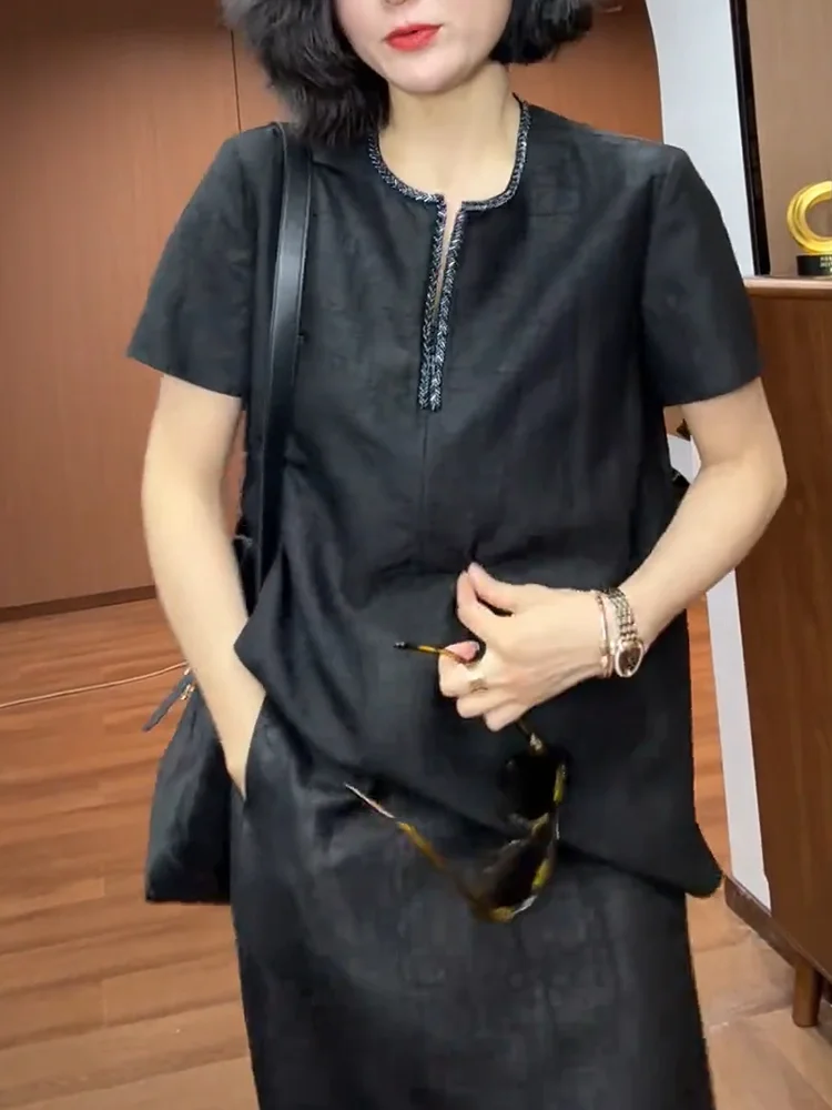 

Летний топ 2025 года больших размеров в европейском стиле, плотный, универсальный, стройнящий, для повседневной носки, корейская версия