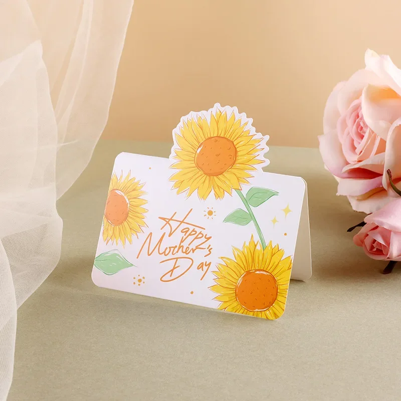 โรแมนติกดอกไม้ Happy Mother's Day Card 3D การ์ดอวยพรชุดโปสการ์ด Party สําหรับ ma's Day Decor ของขวัญสร้างสรรค์การ์ด 1-10 ชิ้น