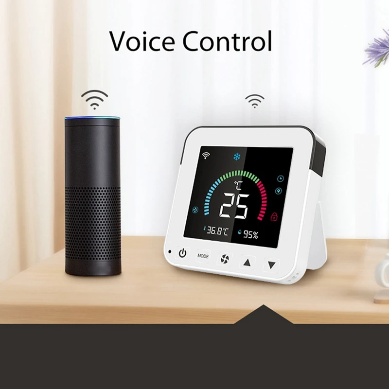 Tuya Smart Life New Wifi Thermostat Air Conditioner Timer Temperature DC5V Humidity Sensor LCD Touch Screen Controller