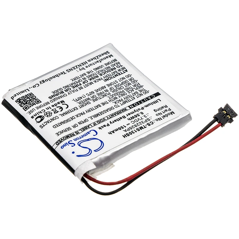 Batterie de montre intelligente pour TomTom Spark 3, cardio 2, GPS éventuelles 322826PA, capacité 150mAh, 0,56 Wh, type li-polymère 3.70V