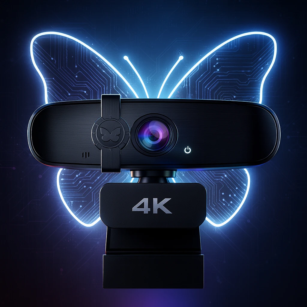 

Stylish 4K Ultra HD Webcam with Built-in Privacy Cover & Clear Mic, Perfect for Video Conferencing, Gaming and Content Creation