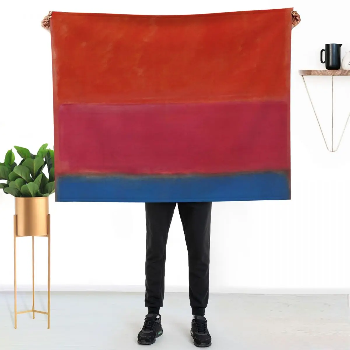 Mark Rothco - No. 1 (Royal Red and Blue) Throw Blanket For Decorative Sofa Thins Weighted Plaid on the sofa Shaggy Blankets