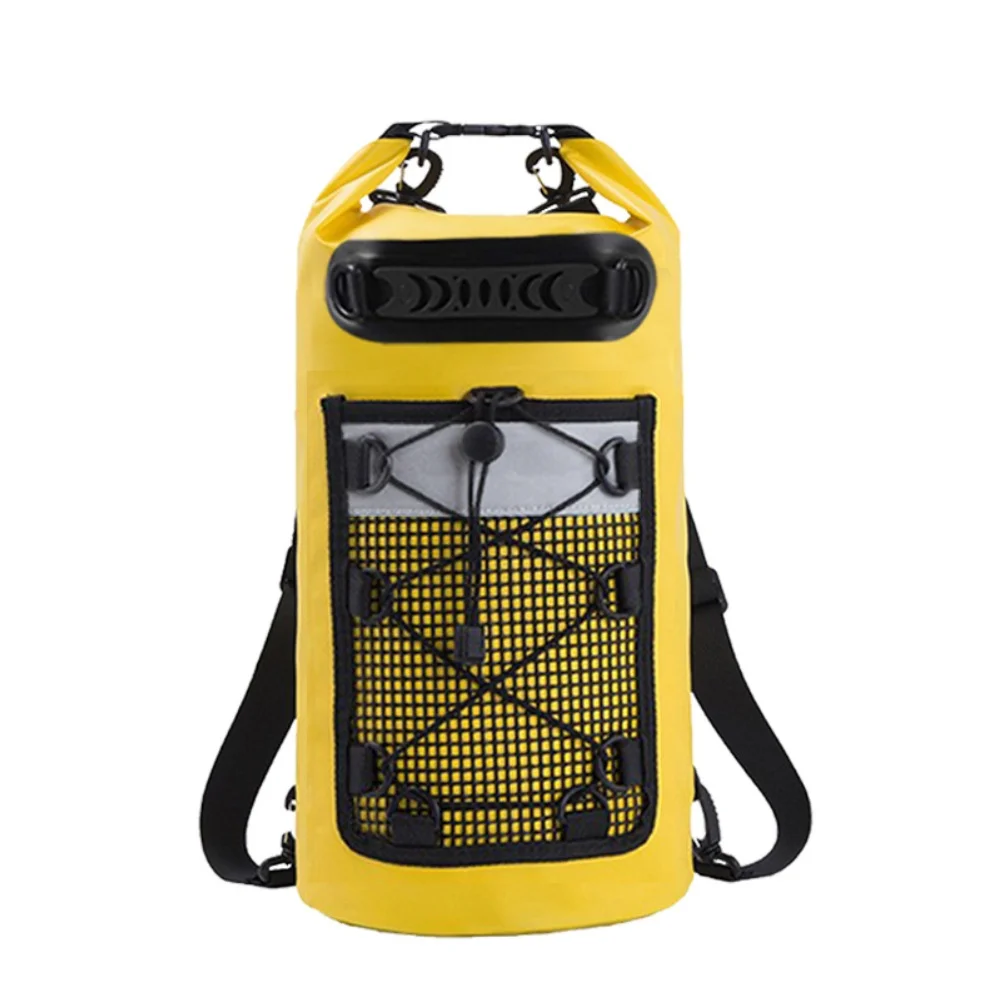 Waterproof Dry Bag with 500D PVC Mesh Fabric and Reflective Design for Swimming Kayaking Hiking Camping and Beach Outdoor Use