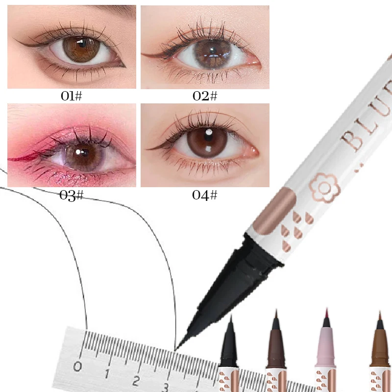 Eyeliner couché ver à soie, crayon sous couverture, dessin pour ne tache pas, fin, naturel, longue durée, imperméable, maquillage de beauté