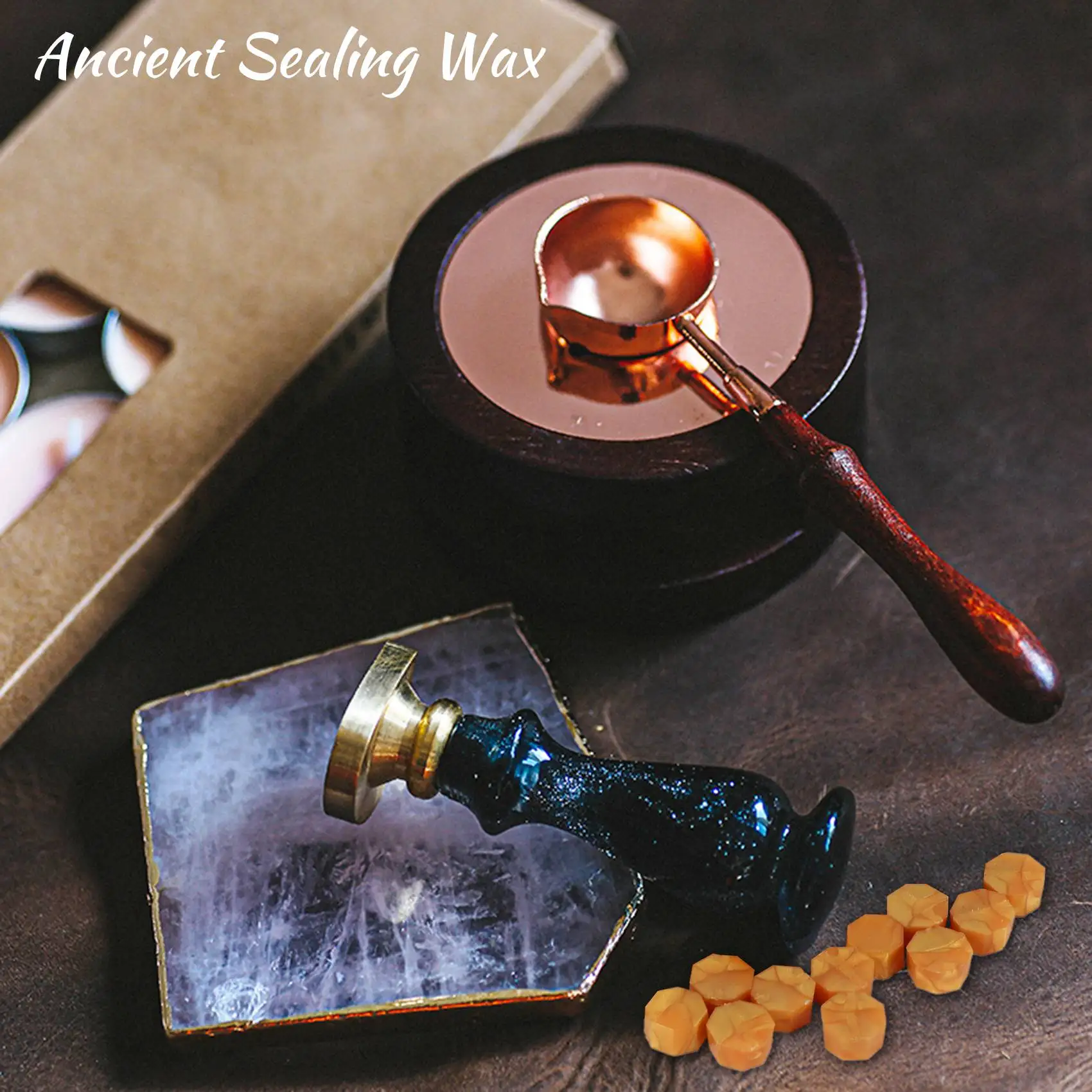 BOFF-100 قطعة ختم الشمع الفاصوليا ختم الخرز لخمر الحرفية المغلف الزفاف ختم الشمع أدوات ختم الشمع القديمة-الذهبي