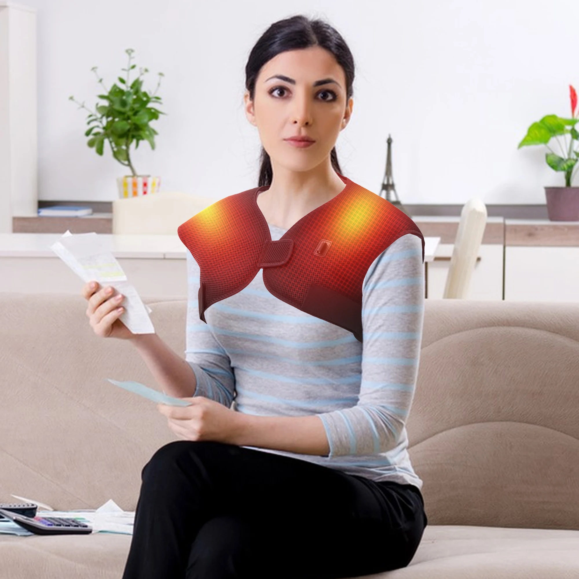 

Electric Neck Shoulder Vibration Massager Heated Relax Pad Infrared Therapy for Cervical Vertebra Arthritis Relief