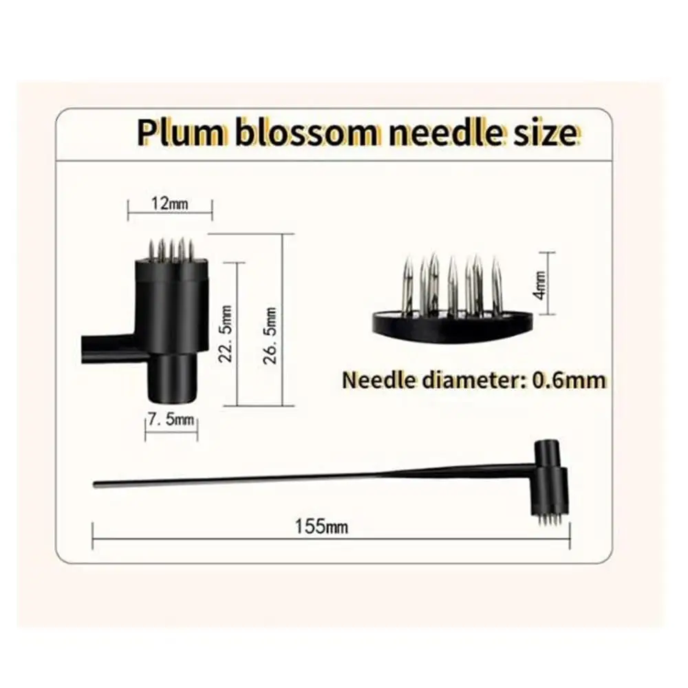 Plum Blossom Shaped Blood Hammer for Home Use Dermal Needle Bloodletting Needle Seven Star Needle Set 7 Star Needle for Beauty