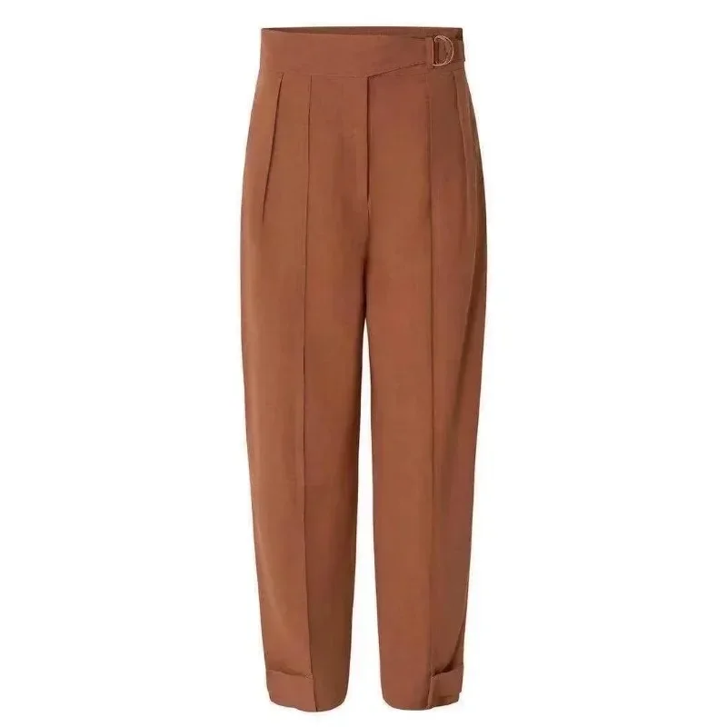 Ramie Silhouette Casual Loose Wide-leg Pants Trousers