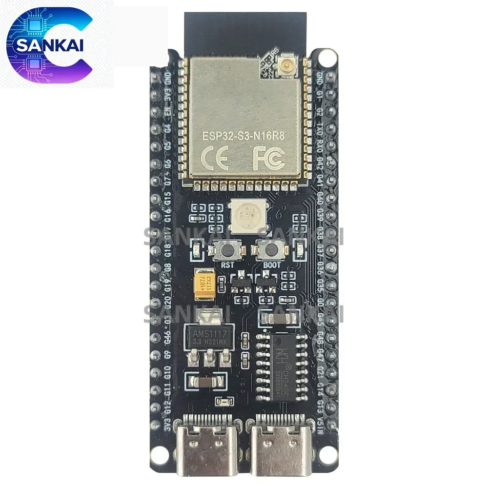 2pcs ESP32-S3-DevKitC-1 N16R8 Development Board,8MB PSRAM, 16MB Flash，CH340C Chip，WiFi & Bluetooth, Type-C Interface Module