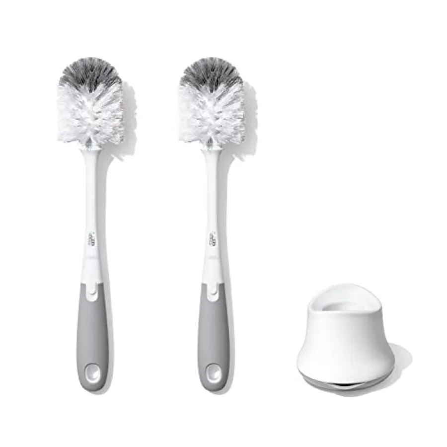 

OXO Tot Bottle Brush with Nipple Cleaner and Stand Gray 2-Pack